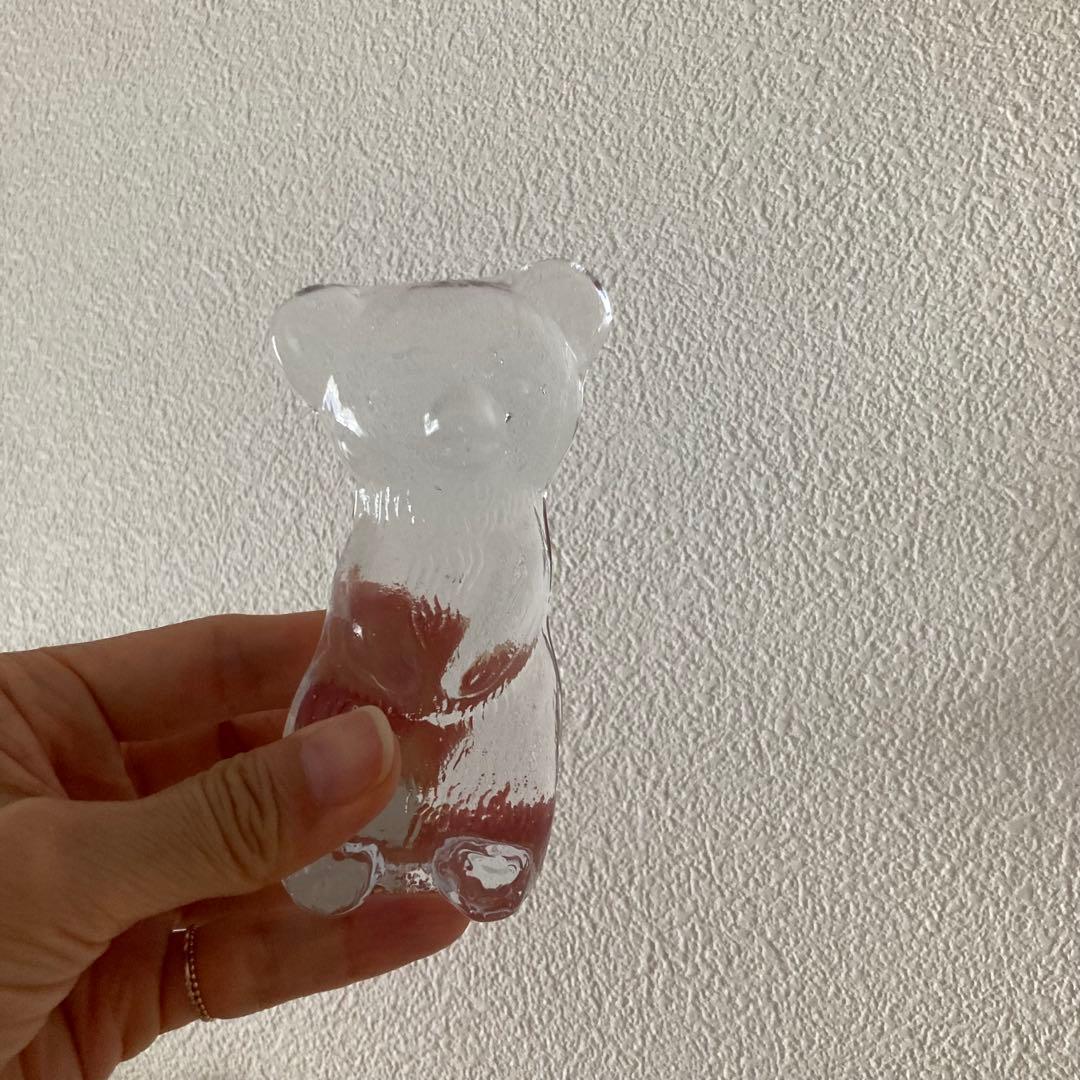 北欧ヴィンテージ　エダクリスタル社　クマさんのガラスオブジェ　　ペーパーウェイト