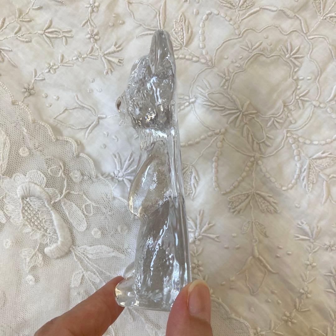 北欧ヴィンテージ　エダクリスタル社　クマさんのガラスオブジェ　　ペーパーウェイト