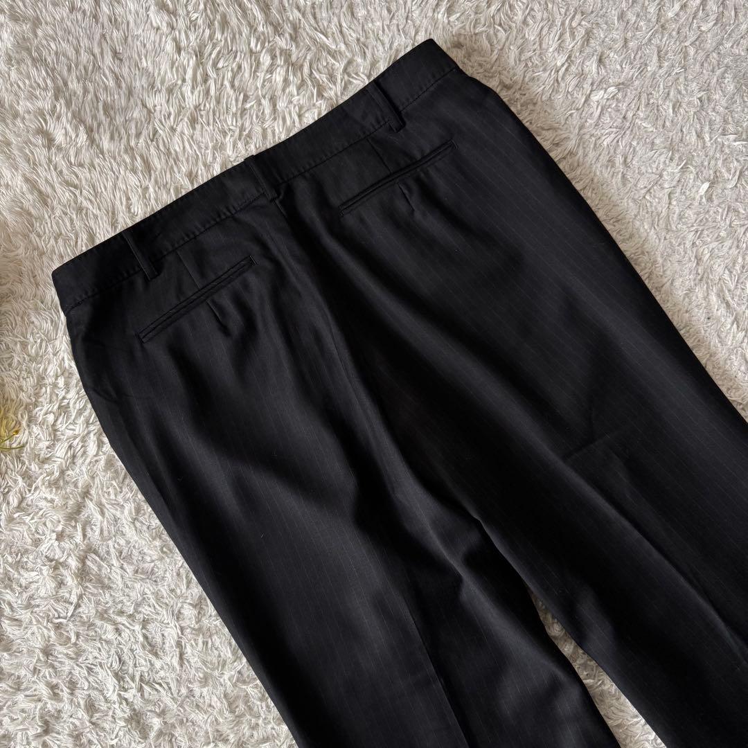 クミキョク セットアップ パンツスーツ ウール シルク ストライプ 大きいサイズ