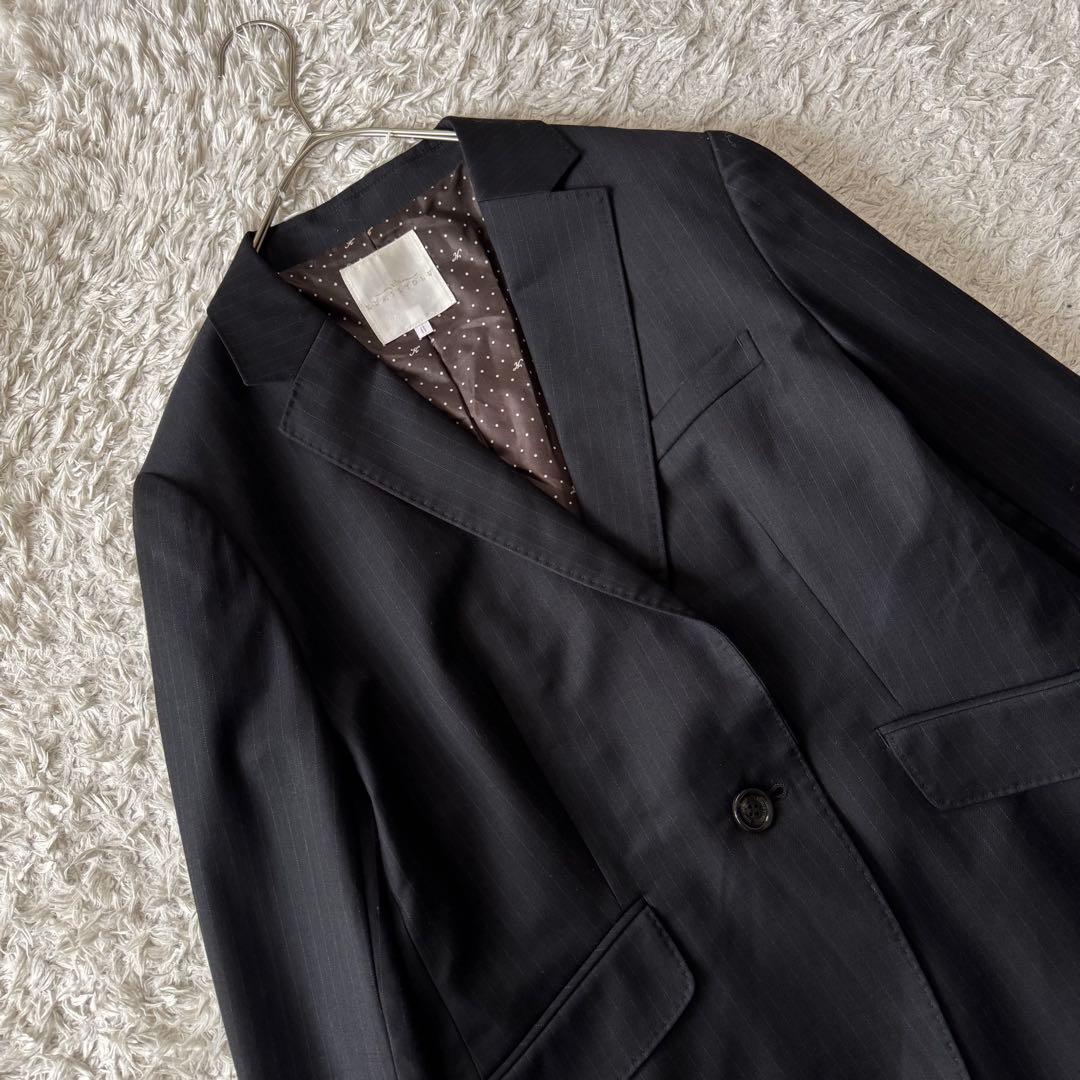 クミキョク セットアップ パンツスーツ ウール シルク ストライプ 大きいサイズ