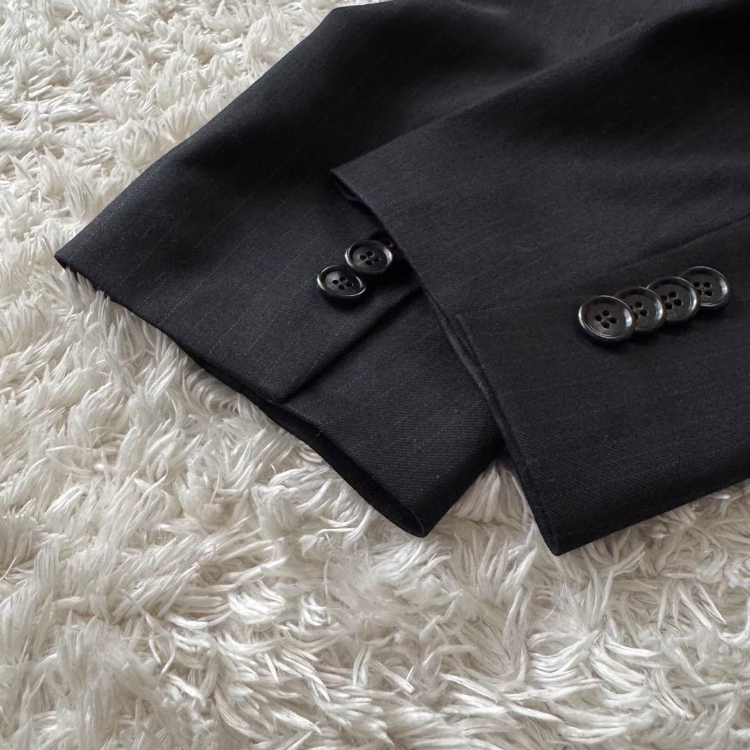 クミキョク セットアップ パンツスーツ ウール シルク ストライプ 大きいサイズ