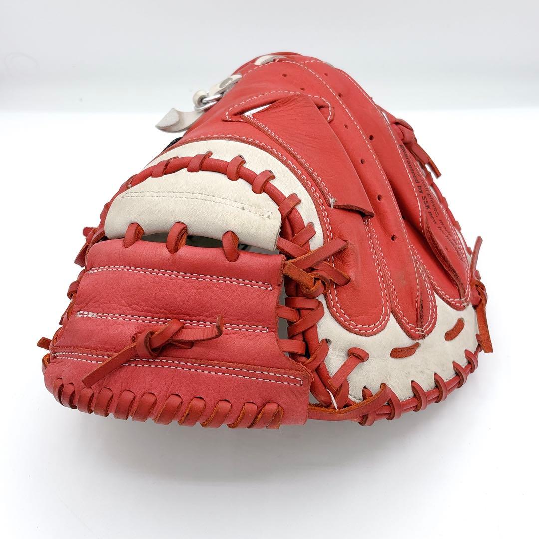 【オーダーメイド】SSK 軟式 キャッチャーミット 野球 赤 本革 右利き
