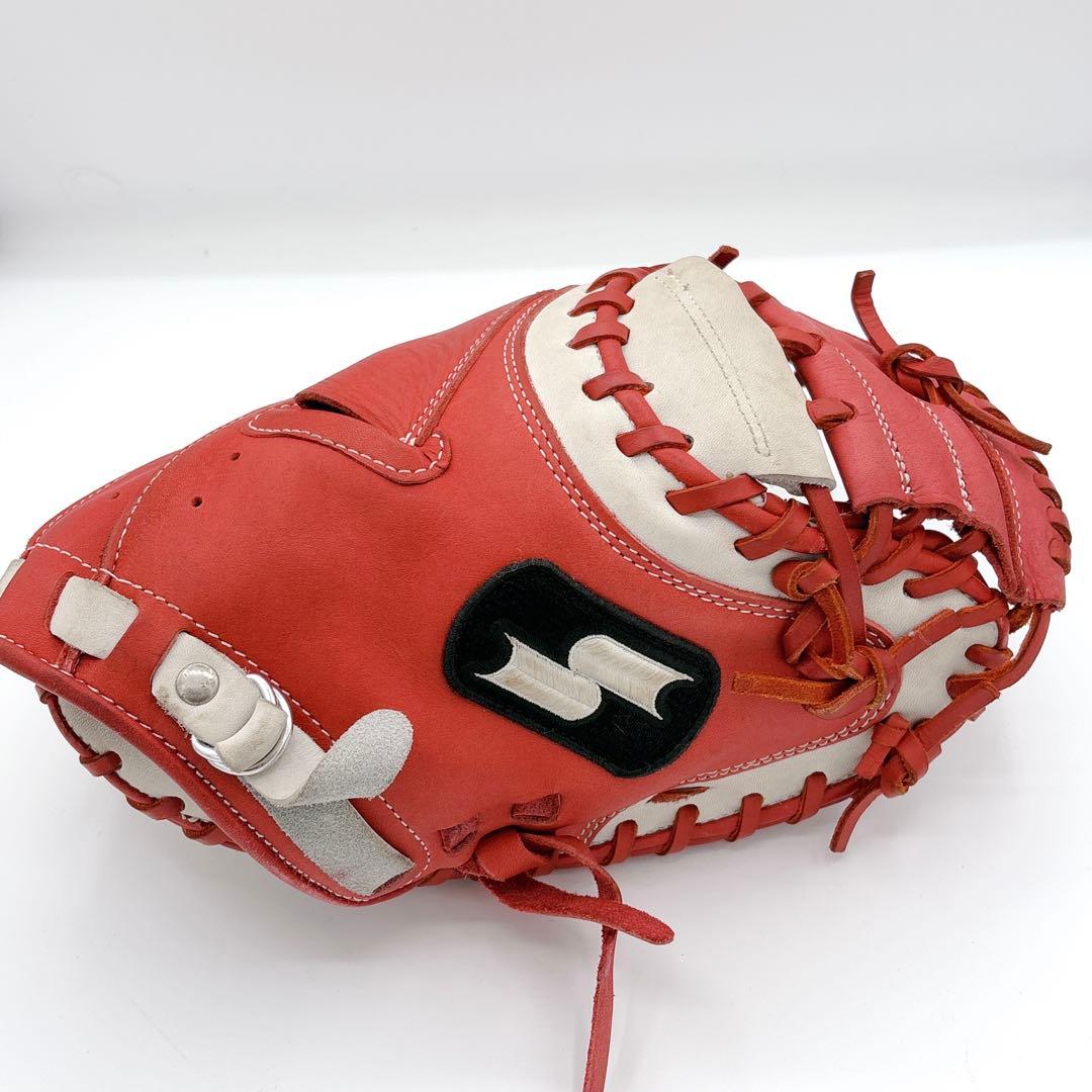 【オーダーメイド】SSK 軟式 キャッチャーミット 野球 赤 本革 右利き