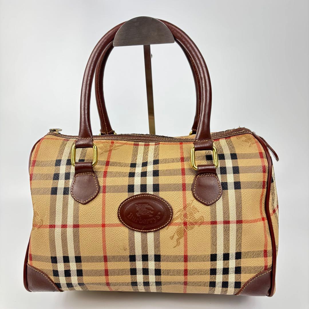 【希少】BURBERRYS バーバリー　ミニボストンバッグ　ノバチェック　PVC