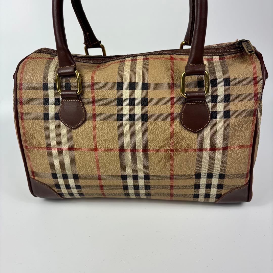 【希少】BURBERRYS バーバリー　ミニボストンバッグ　ノバチェック　PVC