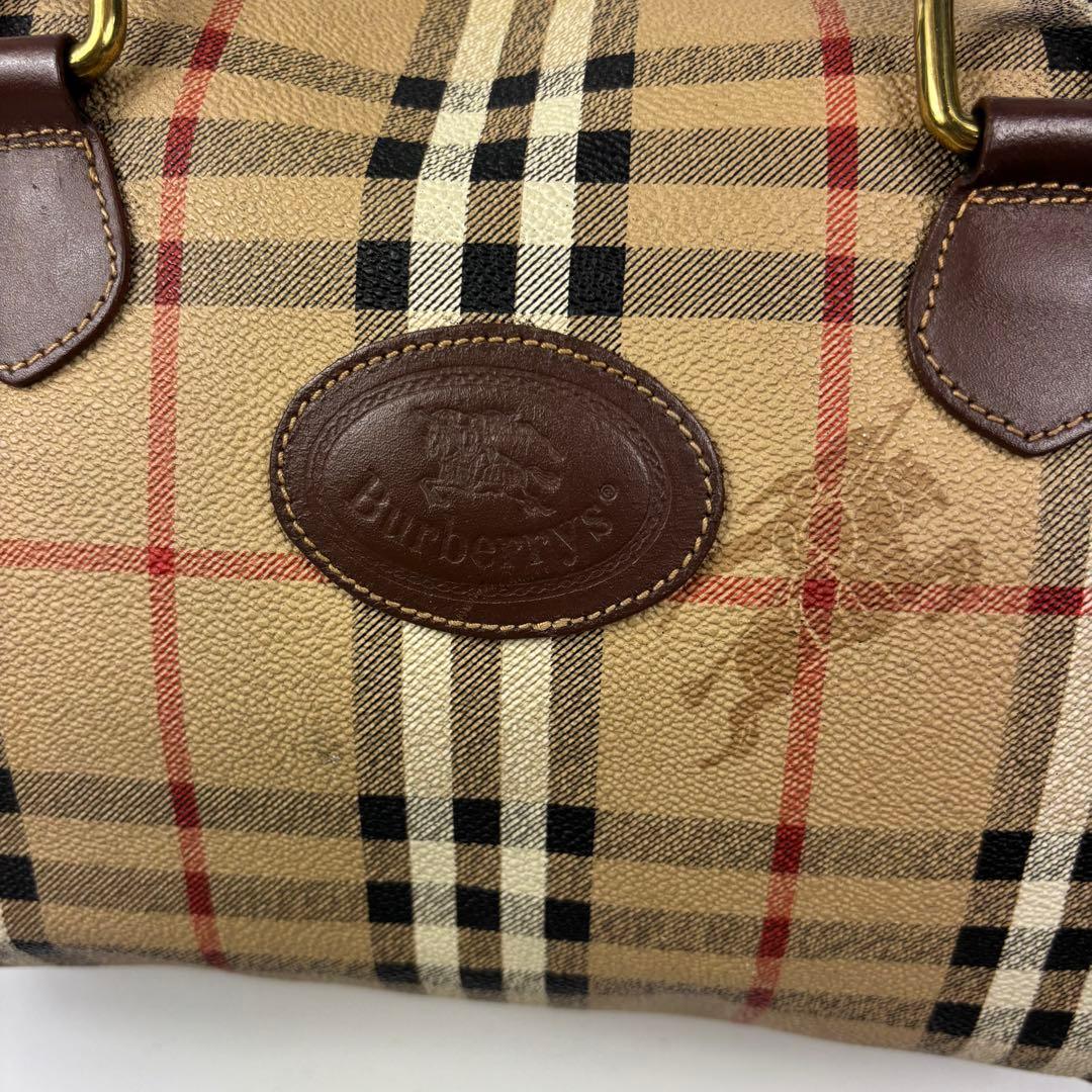 【希少】BURBERRYS バーバリー　ミニボストンバッグ　ノバチェック　PVC