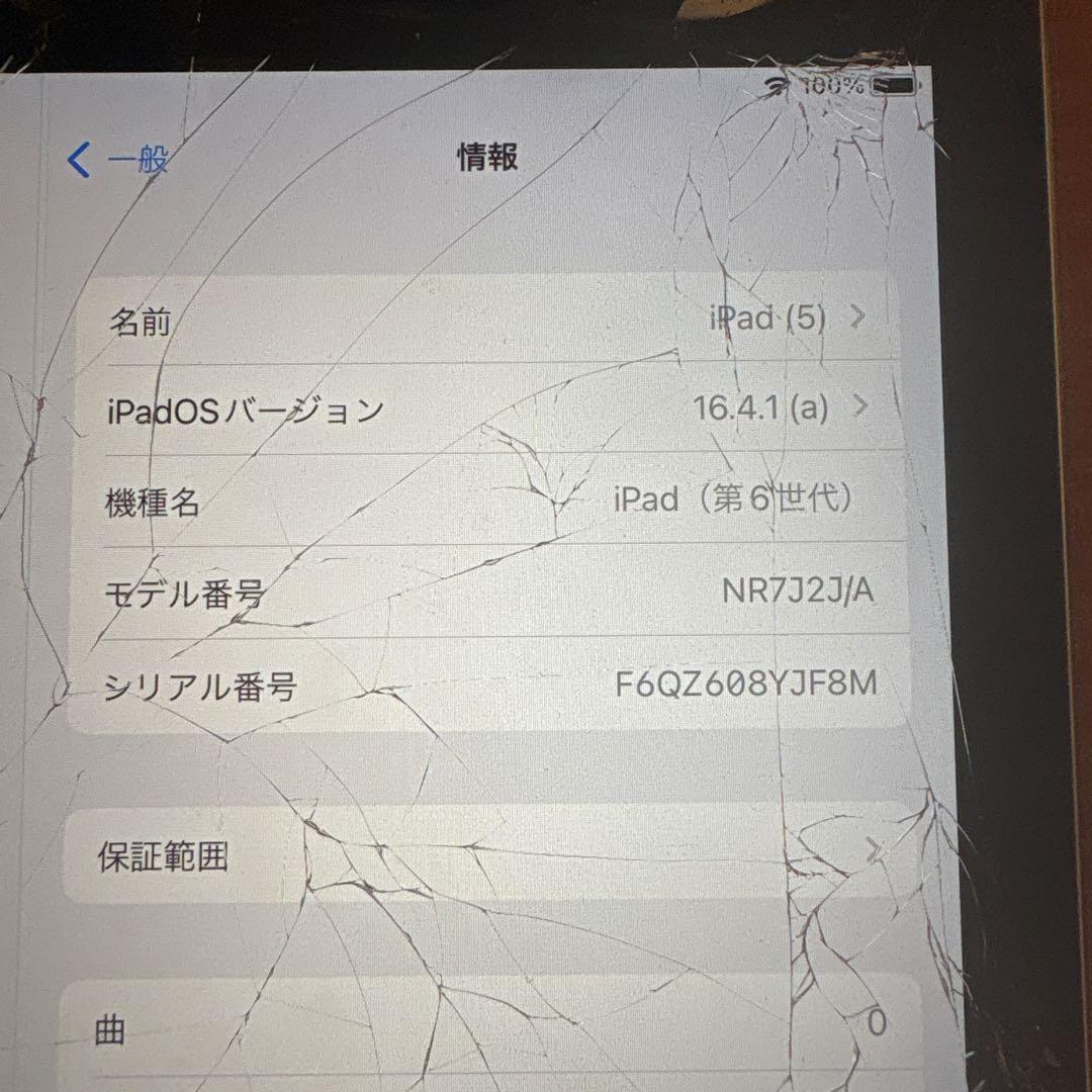ジャンク iPad (第6世代)128GB