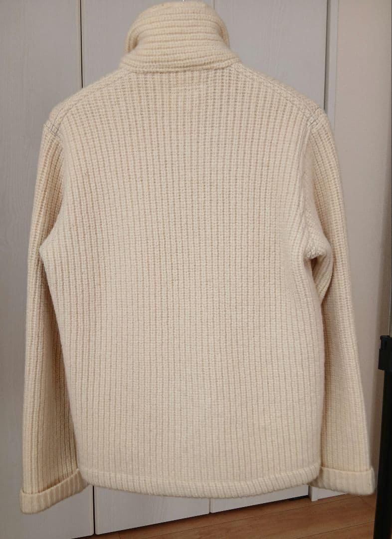 BLUE BLUE 圧縮ニットジャケット ハリラン 白アイボリー ブルーブルー