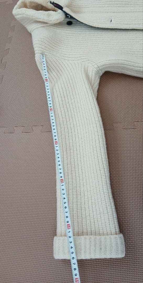 BLUE BLUE 圧縮ニットジャケット ハリラン 白アイボリー ブルーブルー