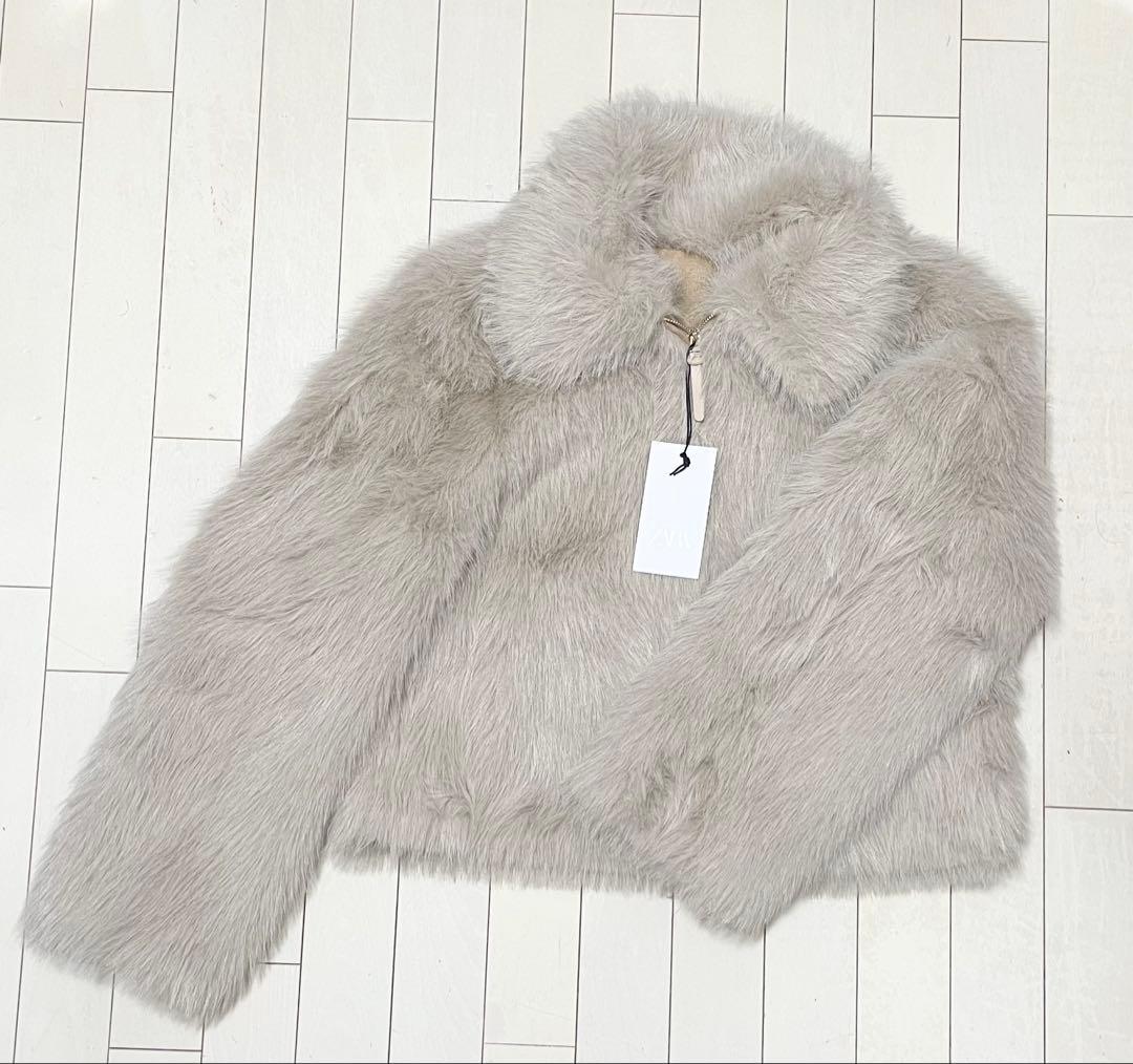 ZARA フェイクファー ダブルフェイスジャケット S 新品