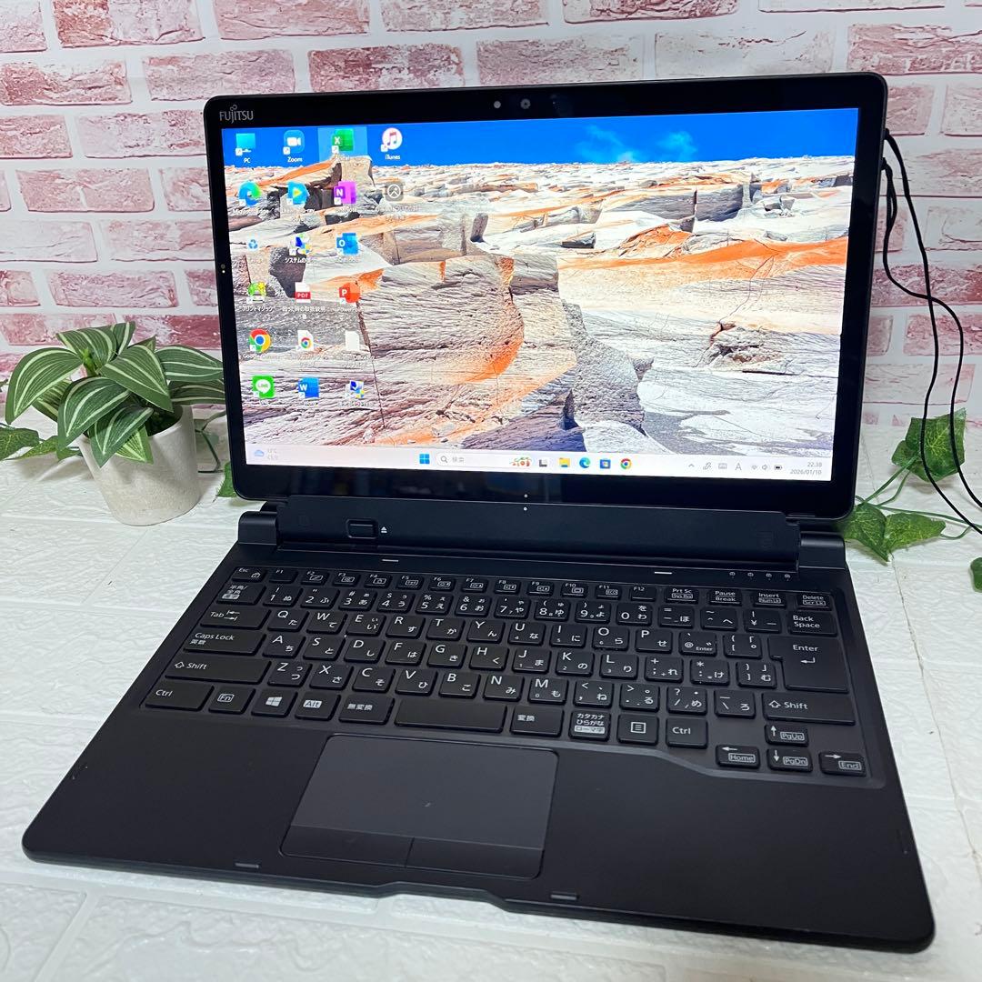 タッチパネル美品 SSD128GB メモリ8G★Q738/SB ノートPC157