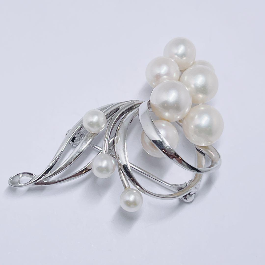 MIKIMOTO ミキモト パール　ブローチ　コサージュ　フラワー　シルバー