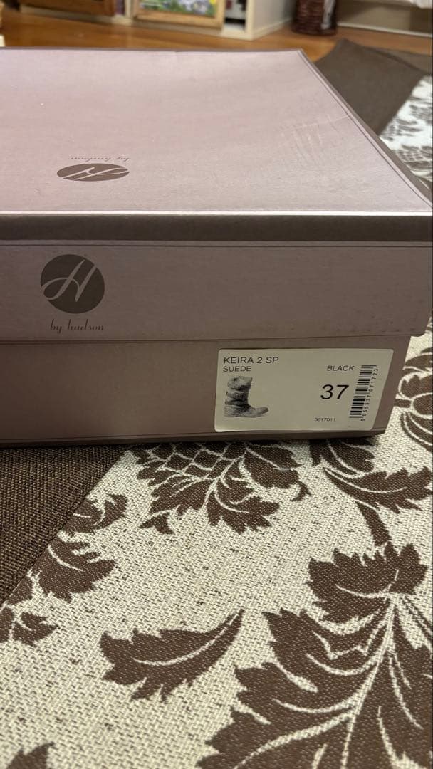 ハドソン　黒 スエード ストラップブーツ　24cm