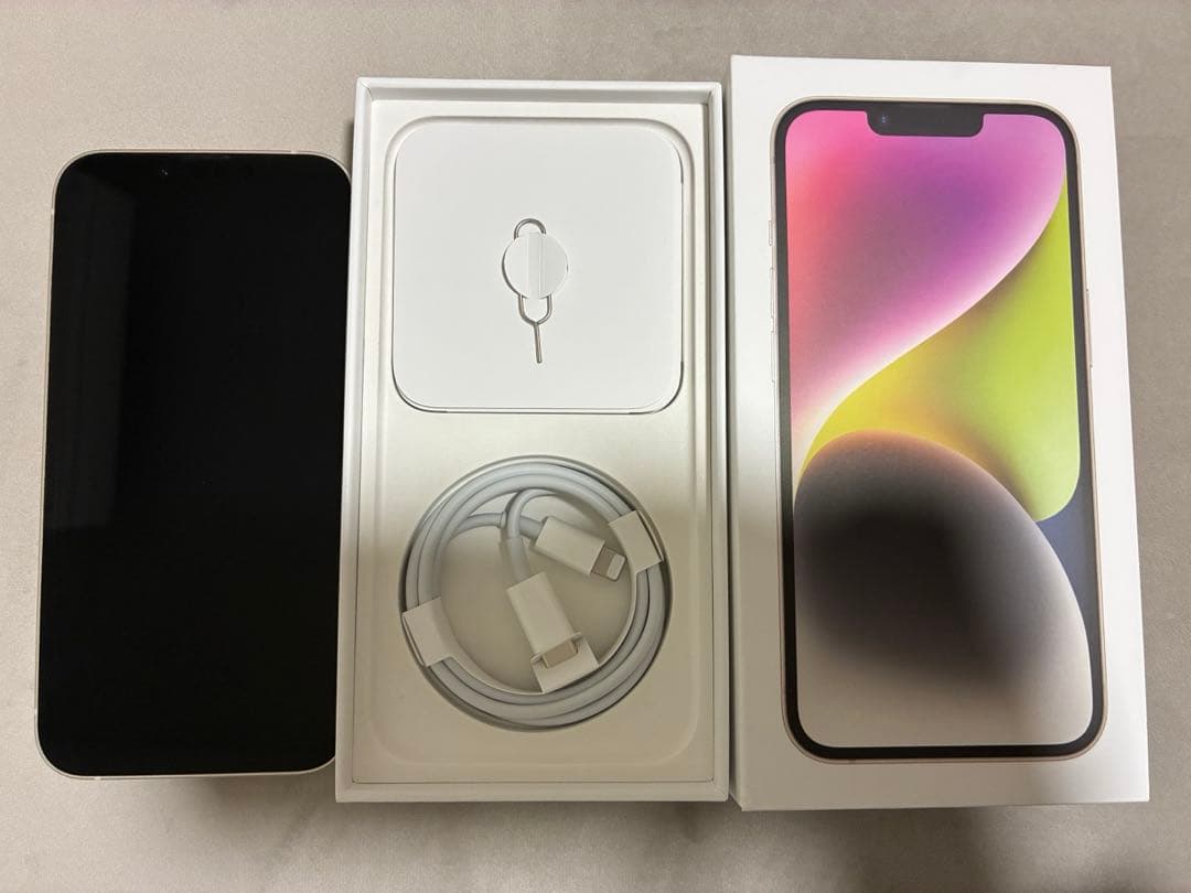 【美品】iPhone14 128GB 充電ケーブル付