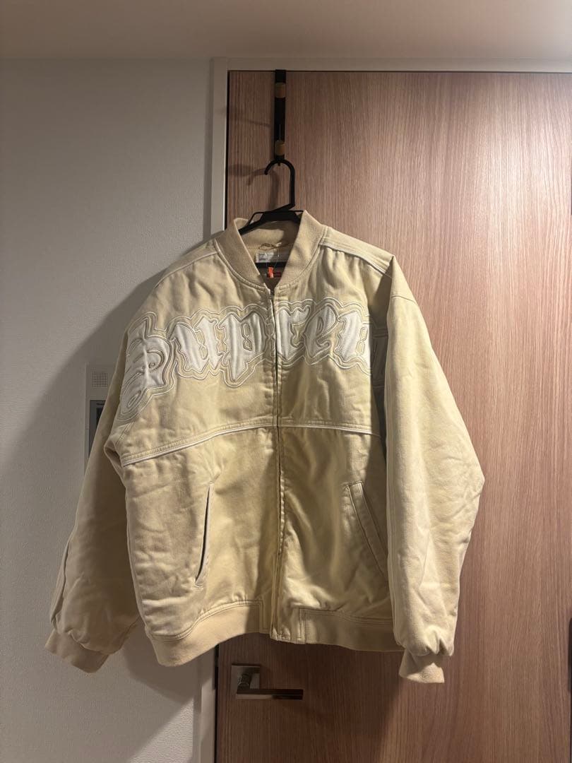 Supreme 刺繍ロゴ ベージュ ブルゾン
