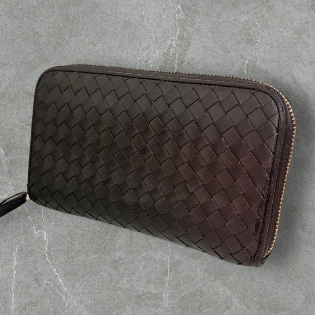極美品‼️ ボッテガヴェネタ イントレチャート　長財布 ラウンドファスナー