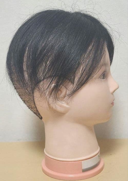 ユキ　ショートウィッグ 　トップピース　自然色　人工頭皮付き　④