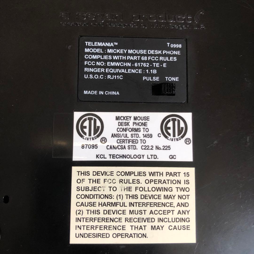 希少美品⭐️日本で使用可アメリカ限定ディズニーミッキーマウス電話機ビンテージ