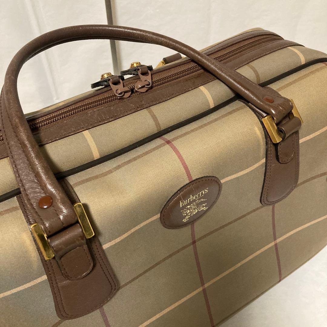 BURBERRYバーバリーズ ボストンバッグ ★チェック.玉虫色