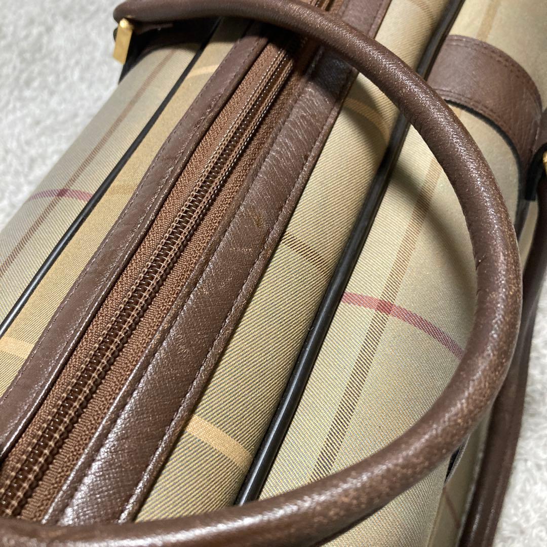 BURBERRYバーバリーズ ボストンバッグ ★チェック.玉虫色