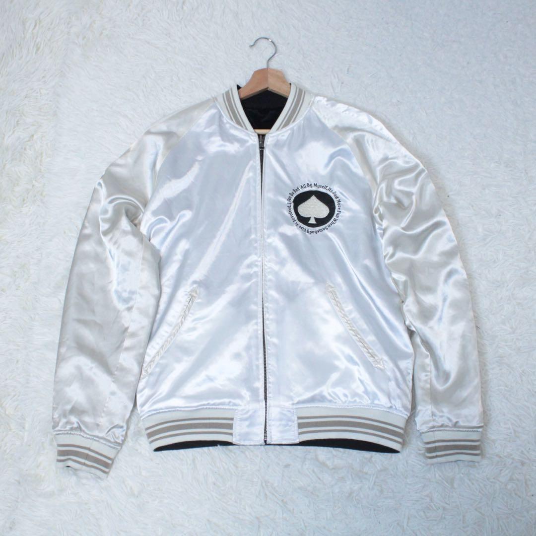 Schott ショット リバーシブル スーベニアジャケット 黒 別珍 サテン