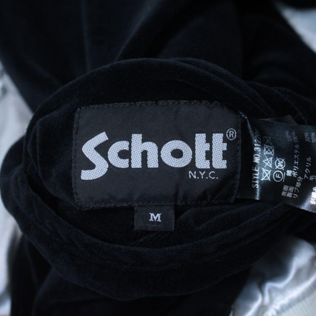 Schott ショット リバーシブル スーベニアジャケット 黒 別珍 サテン