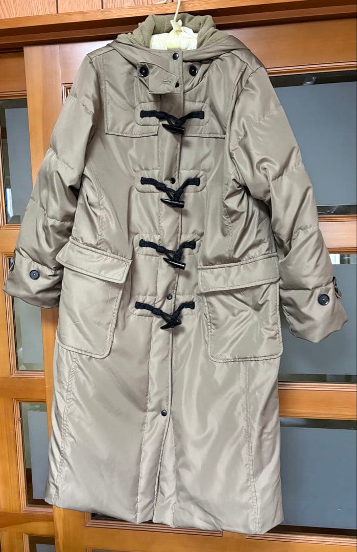 フェリシモ　撥水ロングダッフルダウンコート ベージュ色