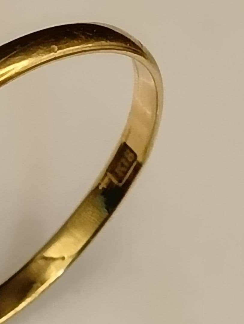 全*売様 K18　金 青いオニキス リング 約11号　約4グラム