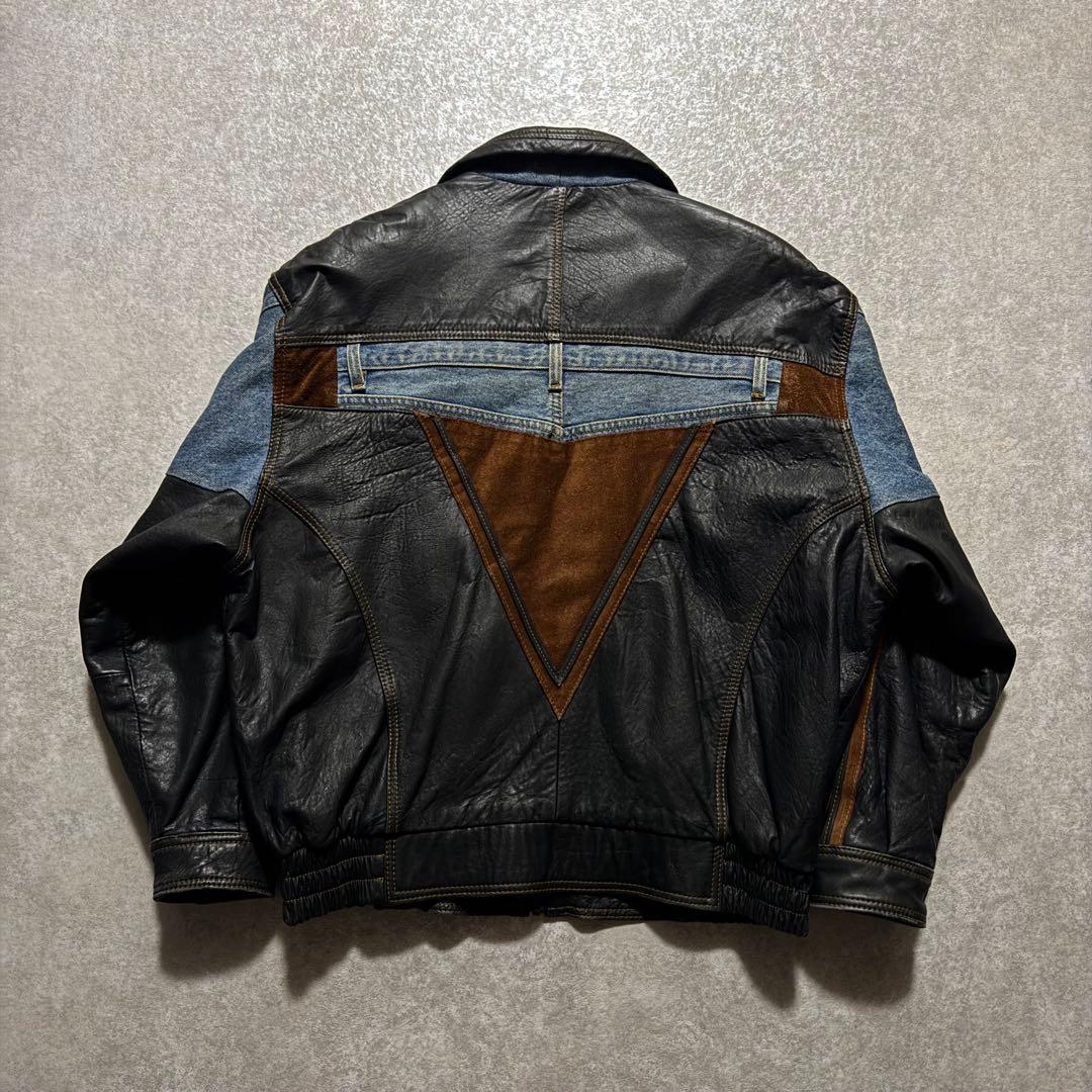 再構築 90s euro vintage leather jacket