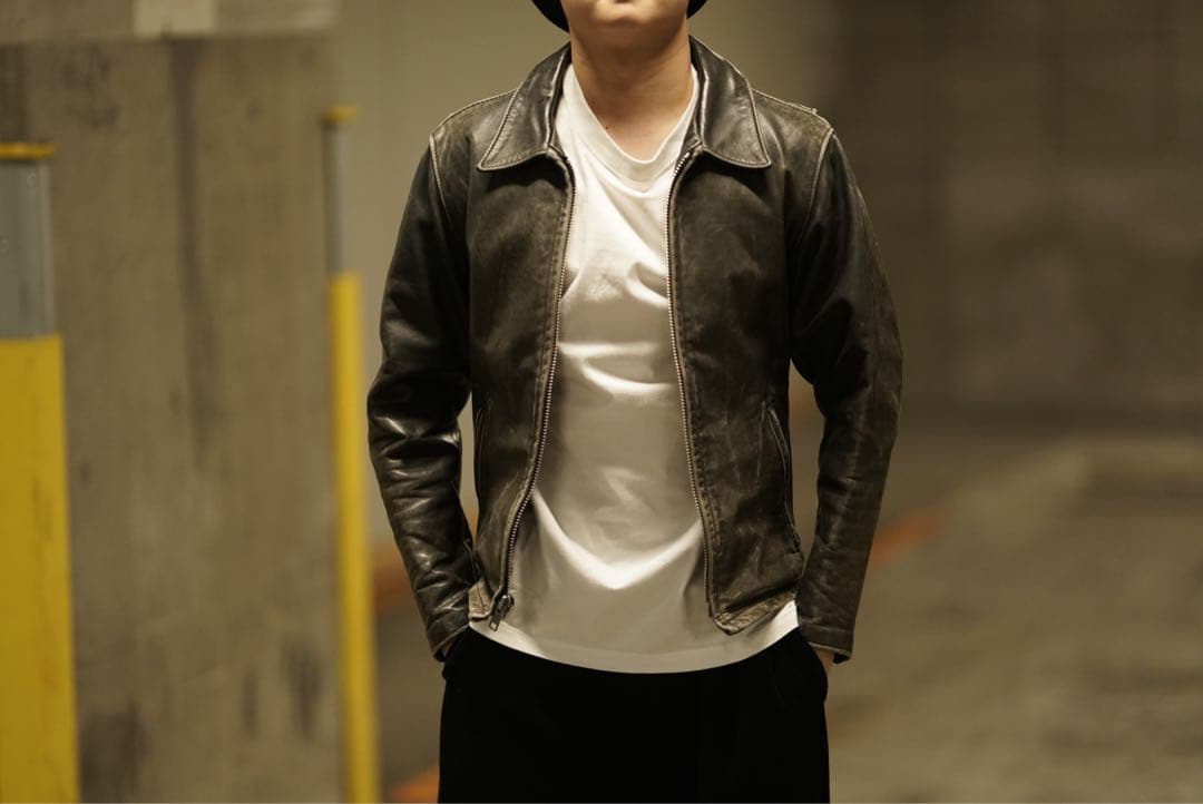 SCHOTT 152 襟付き シングルライダース レザージャケット 36