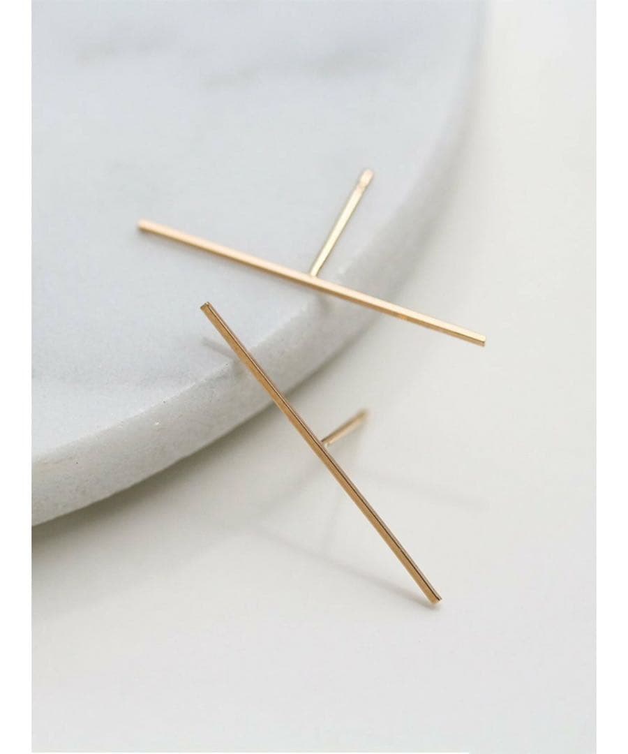 ま*ー様 美品 cuicui K10 ゴールド ラインピアス