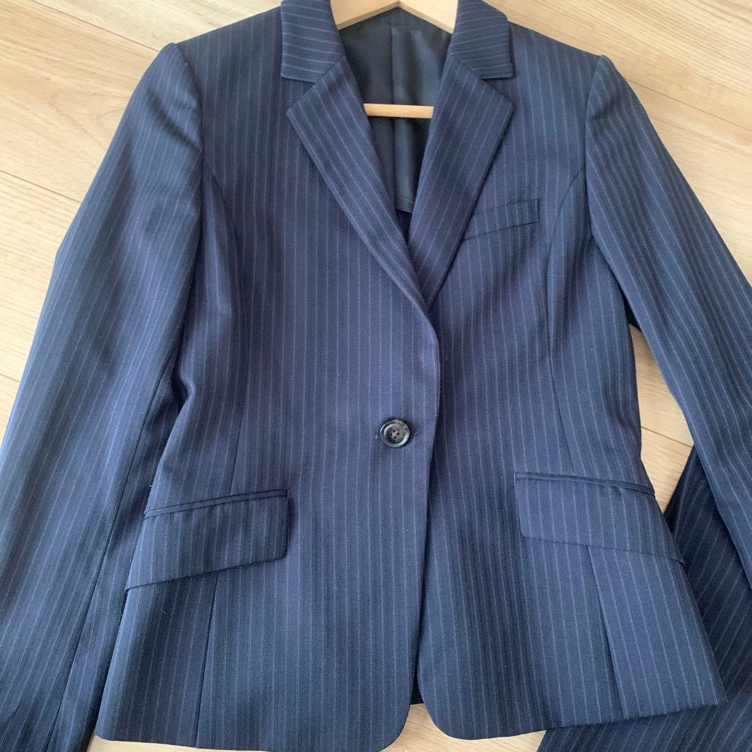 Green Label Relaxing スーツ ネイビー ストライプ パンツ