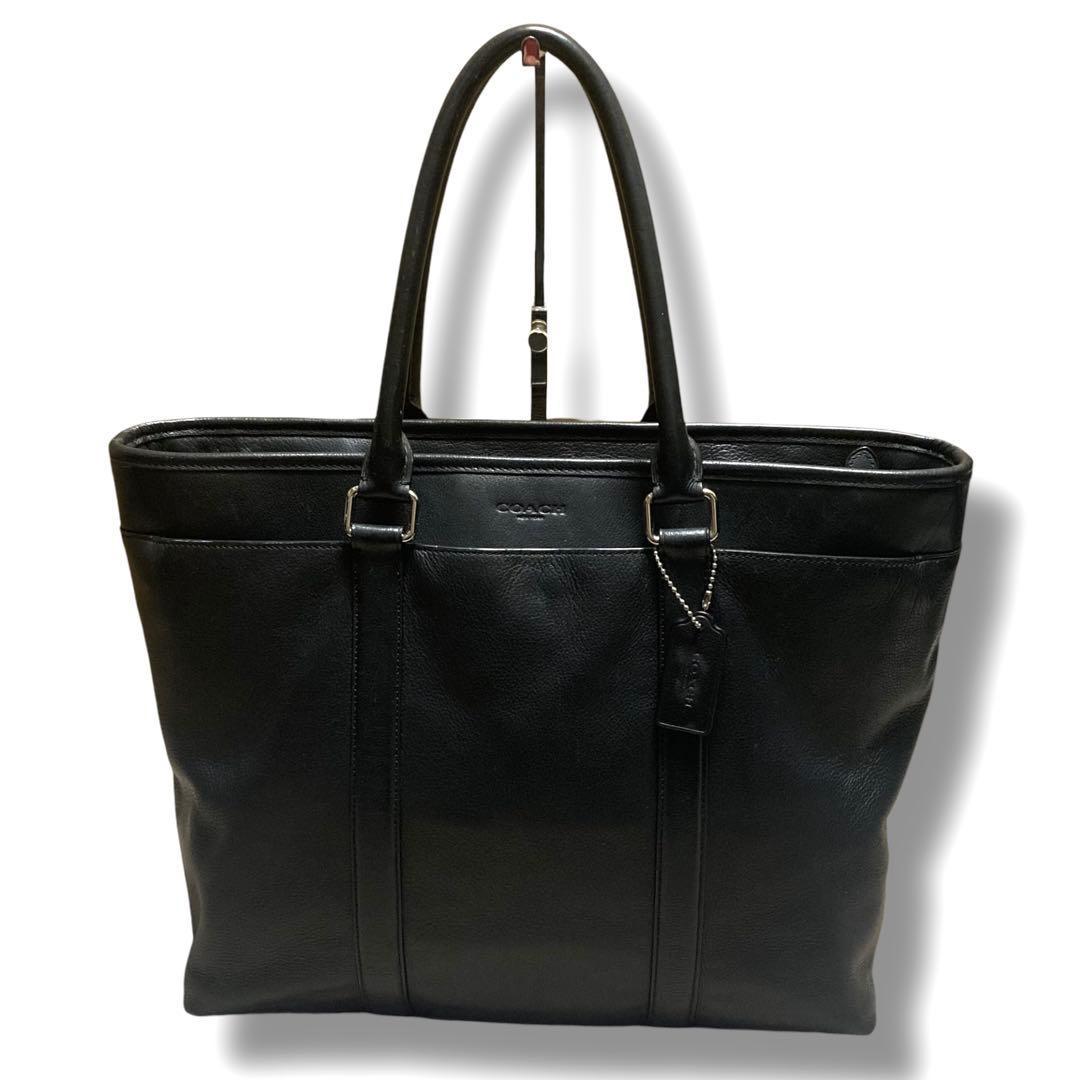 美品　コーチ　ビジネスバッグ　2way　メトロポリタン　A4収納可　レザー　黒
