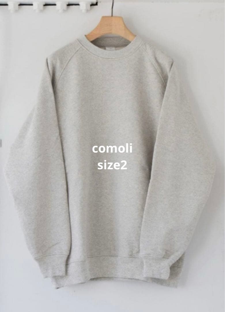 COMOLI コモリ コットン吊裏毛 クルーネック Y03-05002 グレー2