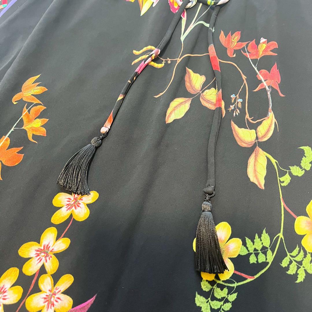 専用　エトロ　ロングスカート　ボタニカル　花柄　ブラック