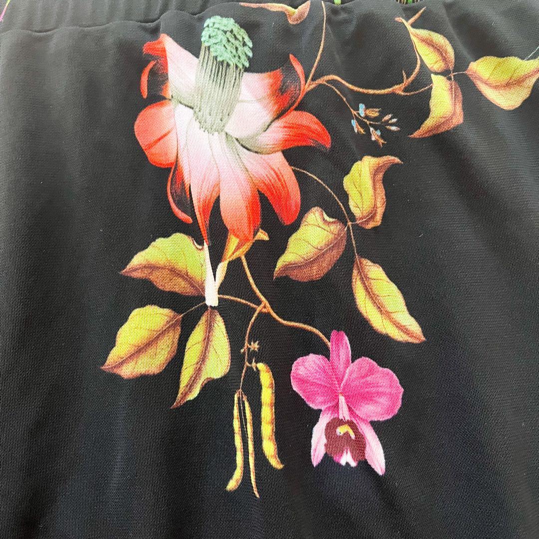 専用　エトロ　ロングスカート　ボタニカル　花柄　ブラック