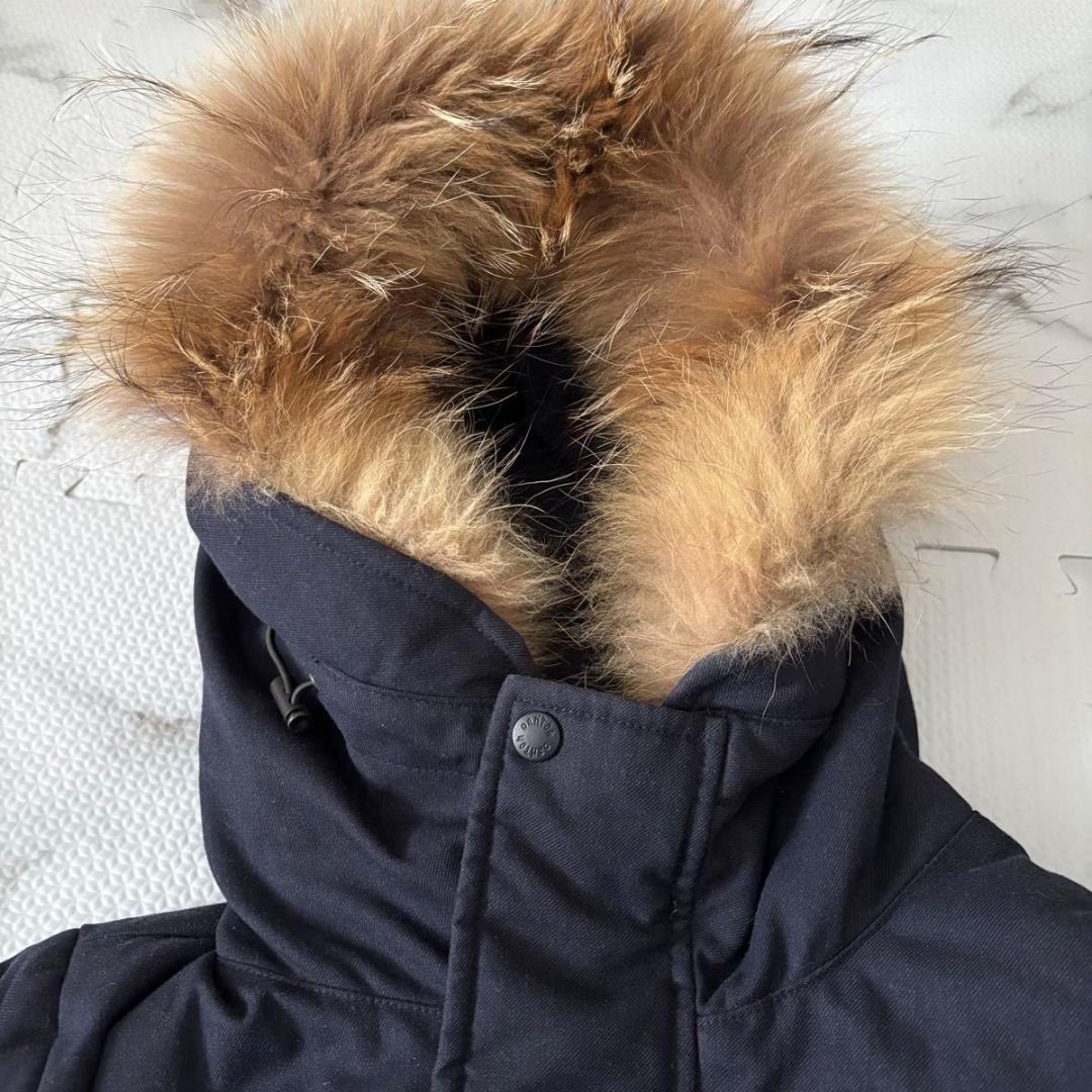 DANTON Ray BEAMS フードダウンコート　ネイビー　36 ラクーン