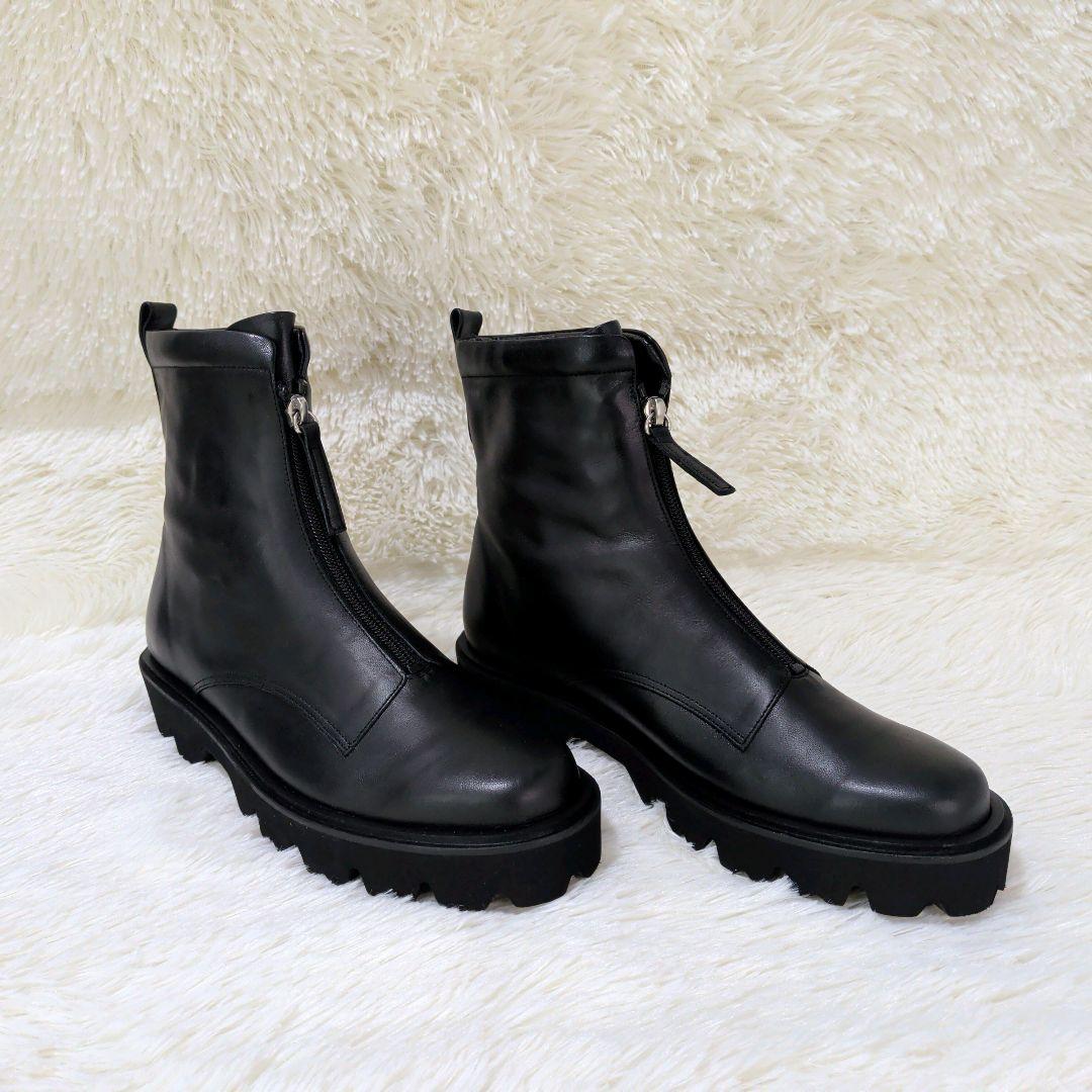 24AW✨️現行近　卑弥呼HIMIKO　フロントジップブーツ　ブラック　レザー