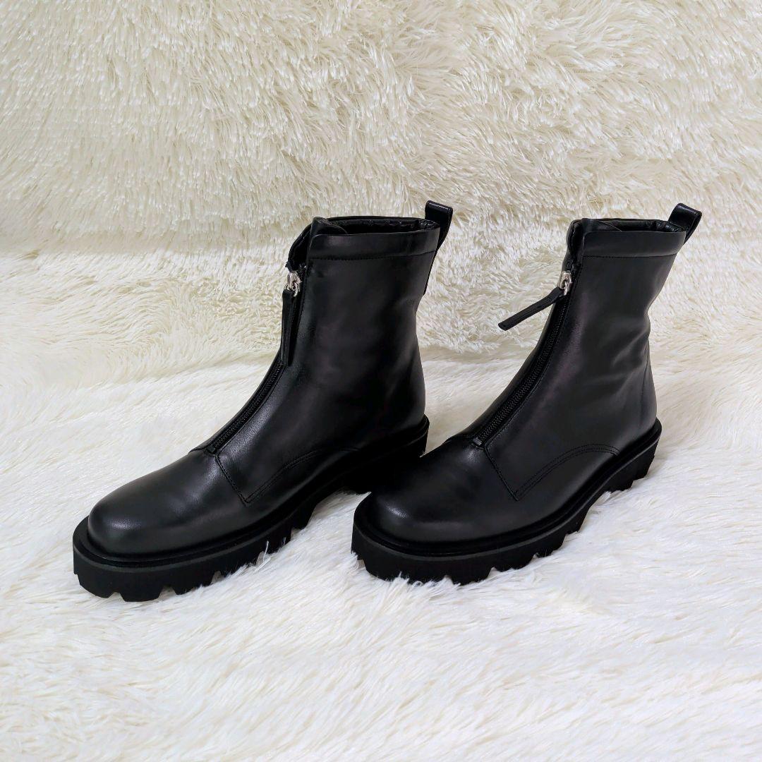 24AW✨️現行近　卑弥呼HIMIKO　フロントジップブーツ　ブラック　レザー