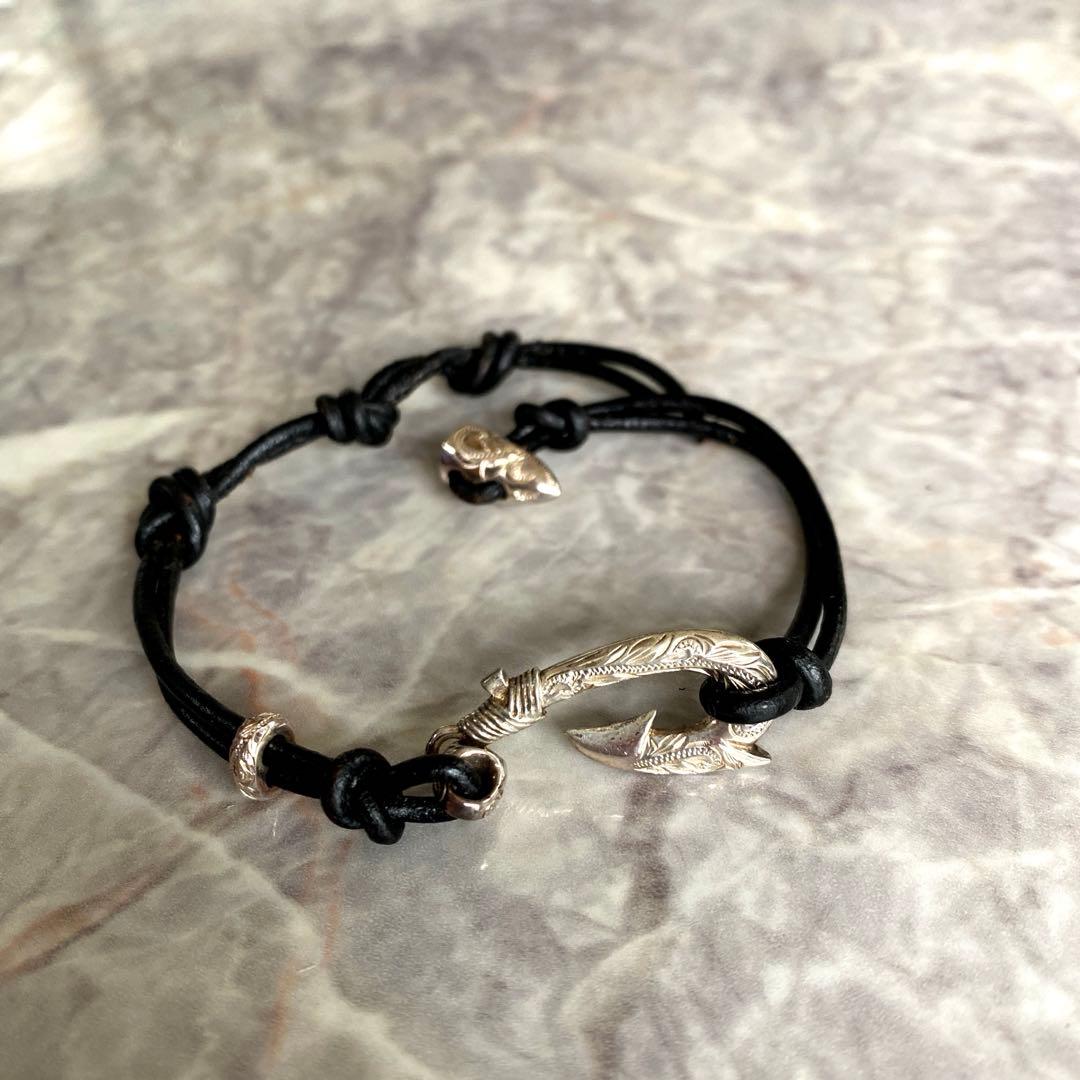 maxi✖️レザー ブレスレット✖️フィッシュフック