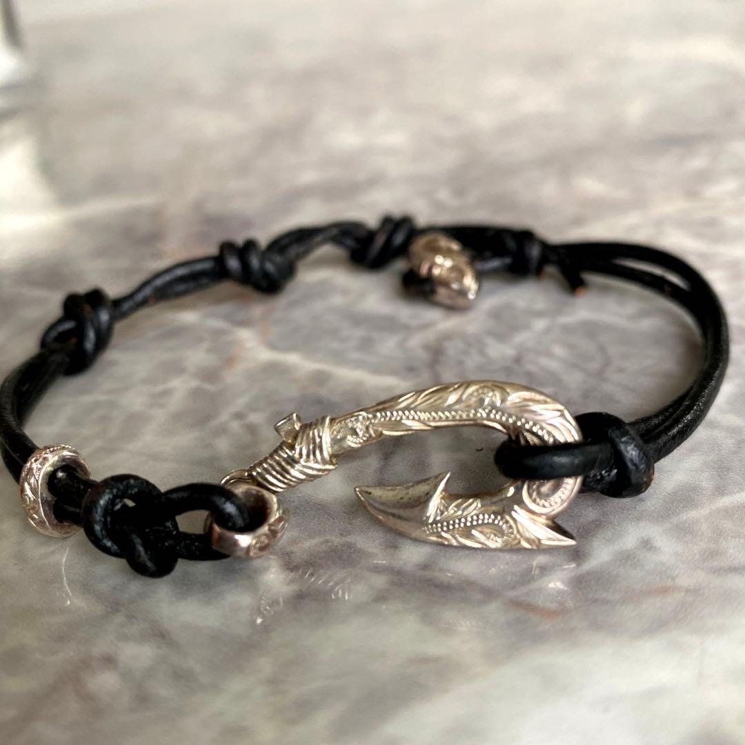 maxi✖️レザー ブレスレット✖️フィッシュフック