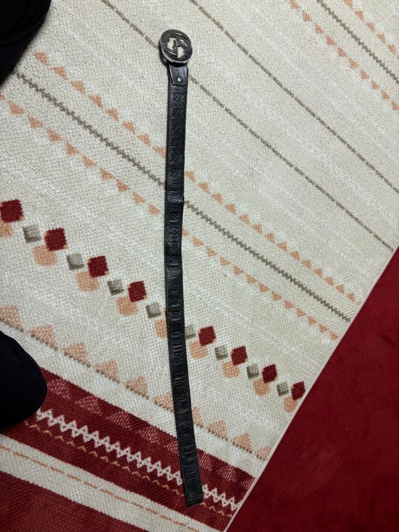 Gucci ブラックレザー GGロゴベルト正規品