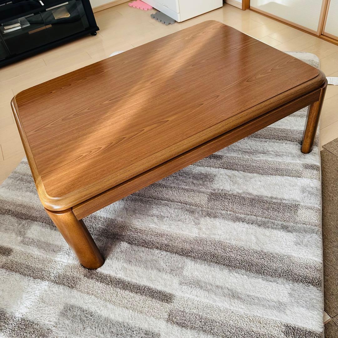 美品 木製 こたつ 75×105 cm ユアサリビングこたつ　1〜２人に最適