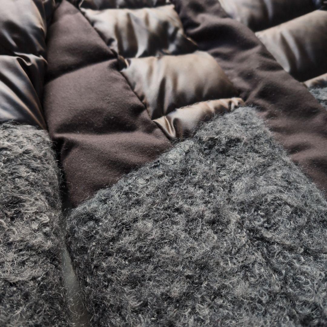 アクアスキュータム ダウンコート 異素材切り替え ブラウン