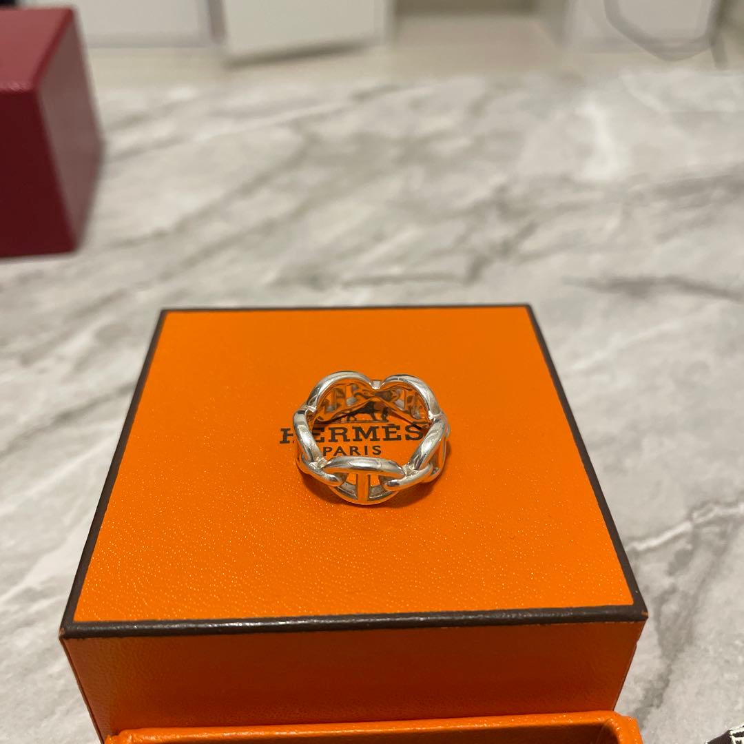 HERMES シルバー チェーンリング