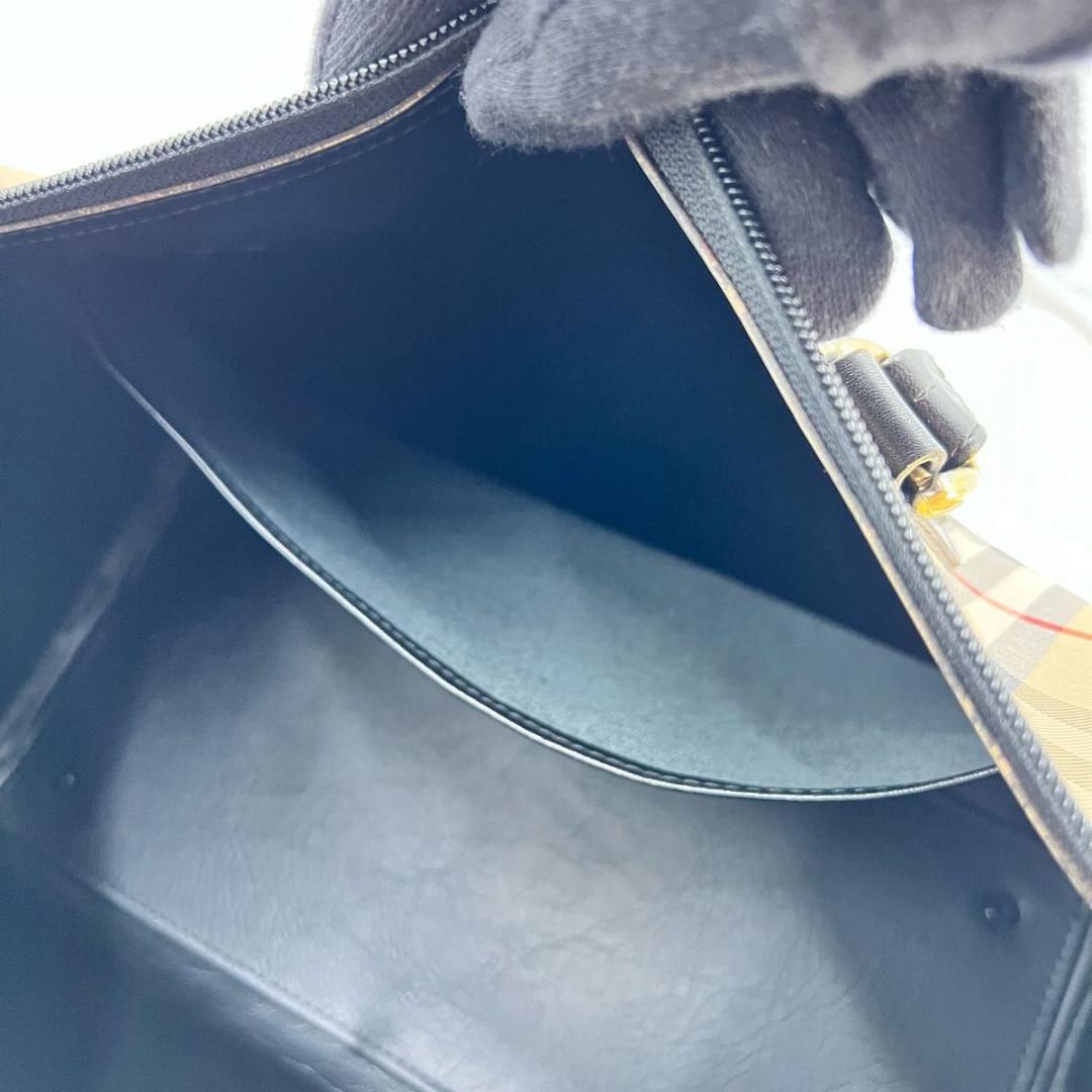 Burberrysバーバリーズ ノバチェック ボストンバッグ キャンバス レザー