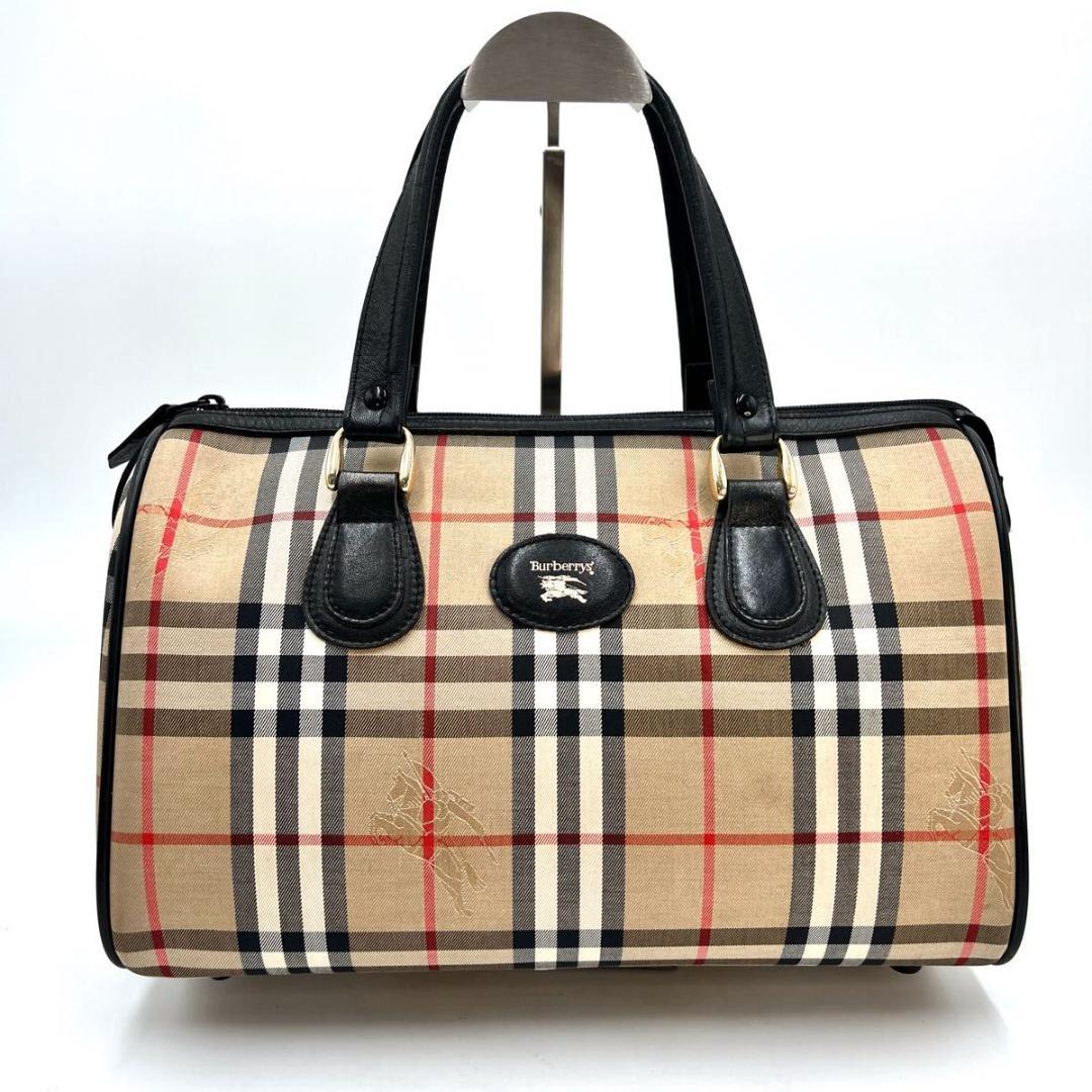 Burberrysバーバリーズ ノバチェック ボストンバッグ キャンバス レザー