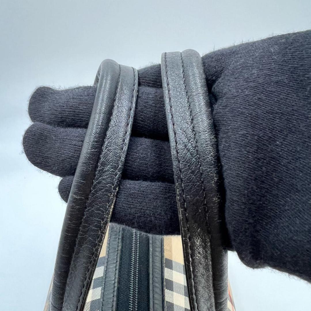 Burberrysバーバリーズ ノバチェック ボストンバッグ キャンバス レザー