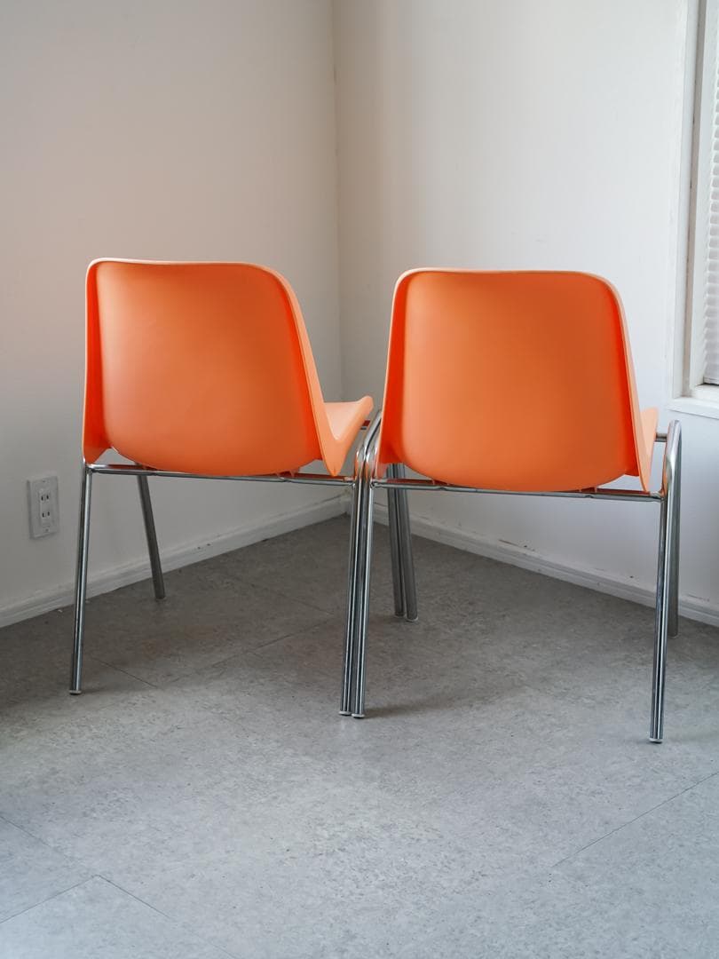 MOD ELENA スタッキングチェア 2脚 オレンジ色 ミッドセンチュリー