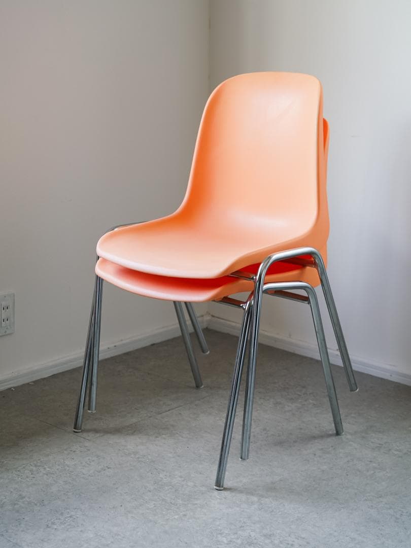 MOD ELENA スタッキングチェア 2脚 オレンジ色 ミッドセンチュリー